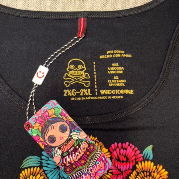 Ay Guey | NWT Women's Mexican Art T-Shirt in Black | Size XL (MX 2XL) - Picture 2 of 9